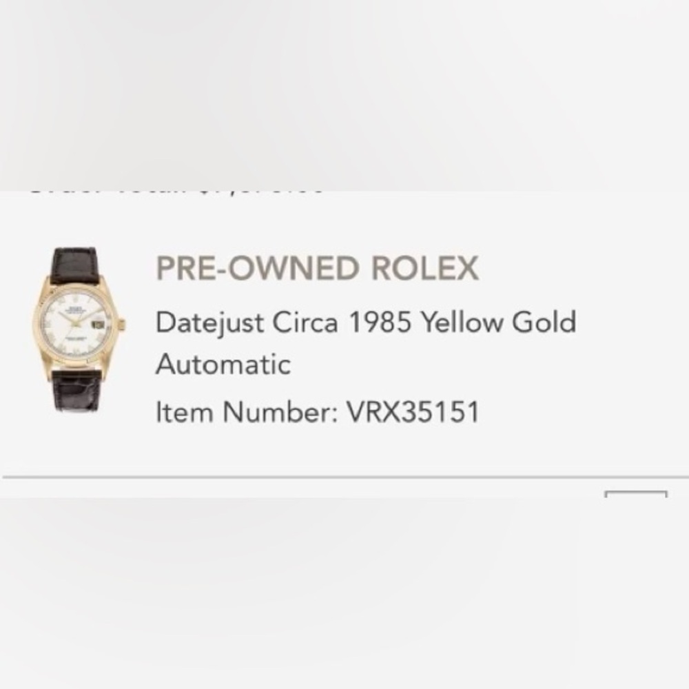 🥇Rolex🥇- Preowned Vintage Mens 1985 Brown Alligator Strap.